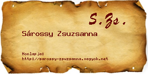 Sárossy Zsuzsanna névjegykártya