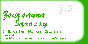 zsuzsanna sarossy business card